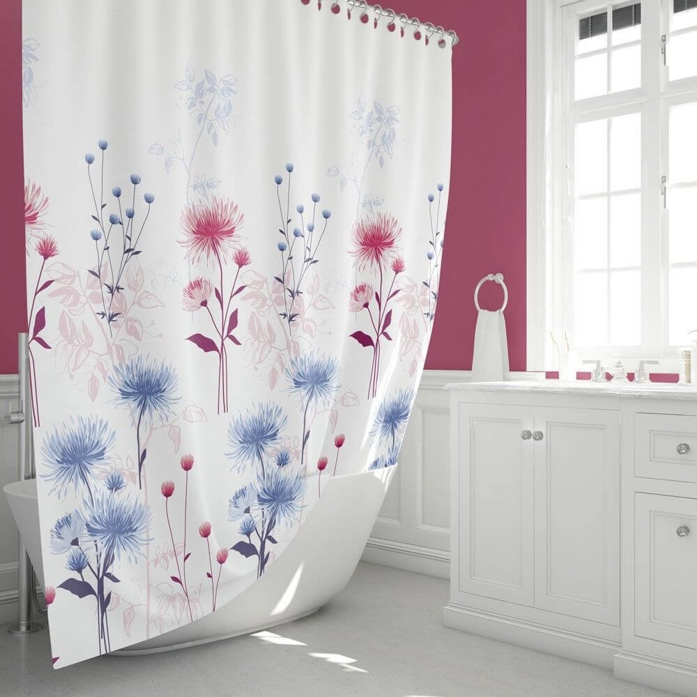 Zavesa za tuš kabine JASIONE 180x200 cm | Vodoodporna tekstilna kopalniška zavesa za prho + 12 plastičnih obročev - slika 2