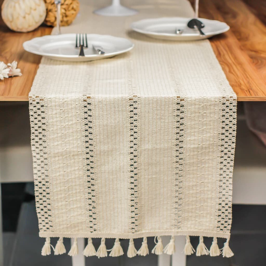 Namizni Tekač ORGANIC EKRU, 35 x 145 cm - slika 2